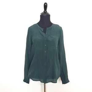 Silence + Noise 100% Silk button down shirt